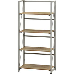 パタッと折りたためる！4段オープンシェルフ■シンプルで使いやすいデザイン他の家具とも合わせやすいカラーリング。フラットな設計のため、置く部屋を選ばすどこでも使えます。■しっかり収納できるスペース棚板収納部分は奥行28×高さ31cmで、インナーボックスや大きなインテリアも飾れます。■ちょうどいいサイズ感場所を取らない幅61cm。テレビ台やデスク横などに合わせて使いやすい♪■折りたたんでコンパクトパタパタッと簡単に折りたたむことができるため、使わない時はコンパクトにしまえます。■温かな木目デザイン全体をスッキリ見せるスチールと組み合わせることで、リアルな木目模様がプリントされた棚板がよく引き立ちます。■がたつき防止のアジャスター付き脚部には高さを微調整できるアジャスター付き。床の凹凸や組み立て時に生じたがたつきを解消できます。仕様1［組立式］パタッと折りたためる！4段オープンシェルフ