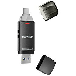 BUFFALO(バッファロー） SSD-SDH2.0U3BA/C 外付けSSD USB-C＋USB-A接続 PC・TV両対応、PS5対応(Chrome/Android/iPadOS/iOS/Mac/Windows11対応) ブラック ［2TB /ポータブル型］ SSDSDH20U3BAC 【864】
