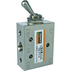 トラスコ中山 TRUSCO 4方向小型切替バルブ 5ポート 1／8 トグルレバータイプ TSV-41T-6 TSV41T6