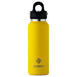 REVOMAX 炭酸対応真空断熱ボトル 12ozスリム［355ml/ワンタッチ］ REVOMAX アシッドイエロー DWF-12138S-JP-V3 ［炭酸対応］ DWF12138SJPV3