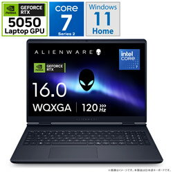 DELL(デル) NA66-FNC ゲーミングノートパソコン Alienware 16 Aurora(RTX 5050) インターステラー インディゴ ［16.0型 /Windows11 Home /intel Core 7 /メモリ：16GB /SSD：1TB /日本語版キーボード /2025年9月モデル］ NA66FNC 【864】