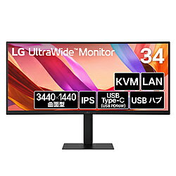 LG(エルジー) USB-C接続 PCモニター LG UltraWide Monitor 34U650A-B ［34型 /UWQHD(3440×1440） /ワイド /曲面型 /100Hz］ 34U650A-B