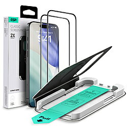 ESR iPhone 17 Pro Max（6.9インチ） 自動ホコリ除去UltraFitトレイ付 光沢強化ガラスフィルム（2枚入り） 1D88100202-2Pack 1D88100202
