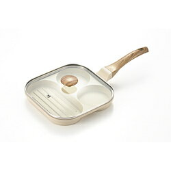 ヨシカワ トリプルパン　ガラス蓋付　ガス火専用（トリプルフライパン） 5005177 5005177