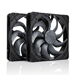 NOCTUA ケースファンx2 [140mm /1500RPM] スクエアフレーム chromax.black NF-A14X25-G2-PWM-SX2-PP-...