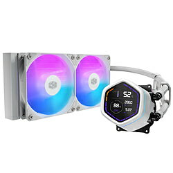 クーラーマスター 水冷CPUクーラー 120mmファンx2 [LGA1851/1700/1200/1156/1155/1151/1150・AM5/AM4] MasterLiquid Core Nex Digital 240 White ARGB ホワイト MLX-D24M-A18PW-RD MLXD24MA18PWRD
