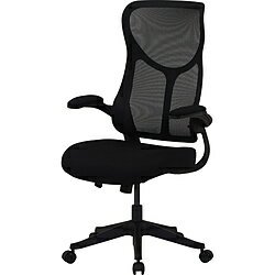 不二貿易 ハイバックメッシュチェア [W650xD660xH1070～1150mm] エアロ ブラック 38620 38620
