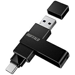 BUFFALO(バッファロー） USBメモリ (Chrome/Android/iPadOS/iOS/Mac/Windows11対応) ブラック RUF3-ACR32G-B/C ［32GB /USB TypeA＋USB TypeC /USB3.2 /回転式］ RUF3ACR32GBC [振込不可]