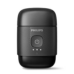 手のひらのサイズの回転式シェーバーコンパクトでしっかりシェービング■コンパクトでもしっかりシェービング合計30枚の回転刃は色々な方向に生えているヒゲを効率的に取り込み、しっかりシェービングします。■リフト＆カットテクノロジーで優しく、しっかり深剃り。1枚目のリフト刃がヒゲを引き上げ、2枚目のカット刃が深剃りカット。■3方向可動ヘッドで顔の輪郭に沿ってシェービング3方向可動ヘッドでさまざまな顔の輪郭に沿って密着、しっかりとシェービングします。■強力なモーターでスムーズなシェービング体験を手のひらに収まるコンパクトな外形ながらも強力なモーターでスムーズなシェービング体験を。■持ち運びや保管に便利な保護キャップと携帯カバーシェーバーを持ち運んだり、保管の際に便利な保護キャップと携帯カバーも付属。保護キャップは着脱が容易なマグネットタイプです。本体サイズ（高さ×幅×奥行）約88×59×34mm本体重量約130g使用可能時間約40分刃の枚数回転刃充電時間約1時間洗浄方式水洗い対応電源方式充電式適応替刃SH71付属品シェービングユニット 、保護キャップ 、取扱説明書 、充電ケーブル 、携帯カバー 、クリーニングブラシ ※充電アダプタは同梱されません。駆動方式回転式仕様1定格入力：DC5V/1A手のひらのサイズの回転式シェーバーコンパクトでしっかりシェービング