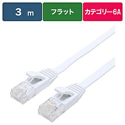 ビックアイデア BIM-LC6A1FL300W LANケーブル ホワイト ［3m /カテゴリー6A /フラット］ BIMLC6A1FL300W