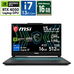 MSI(エムエスアイ) ゲーミングノートパソコン Cyborg 15 Black Edition A13 アルマイトブラック Cyborg-15-Black-Edition-A13VEO-5799JP [15.6型 /Windows11 Home /intel Core i7 /メモリ：16GB /SSD：512GB /2026年7月モデル] CYBORG15BEA13VEO5799 【864】