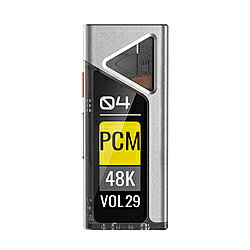 FC4 with Display は、デュアルCS43131 DACとカラー OLEDディスプレイを搭載した、コンパクトな USB DAC アンプです。最大 PCM 768kHz/32bit、DSD512、MQA 8x 展開に対応し、高品位なサウンド再生を実現。3.5mmシングルエンド出力と 4.4mmバランス出力を備え、スマートフォンやPC、ゲーム機など幅広い機器と組み合わせて使用できます。■サイバーパンクデザインを採用した軽量筐体HiByの新世代デザインコンセプトを継承した筐体は、アルミニウム合金と半透明ポリカーボネートを組み合わせた独創的なデザインを採用しています。レトロフューチャーな世界観を表現しながらも、約21gの軽量設計を実現。 日常の持ち運びにも適したコンパクトサイズです。■デュアル CS43131 DAC 搭載Cirrus Logic製 「CS43131」をデュアル構成で採用。高い解像度と優れたダイナミックレンジを実現するとともに、 低消費電力設計によりスマートフォン接続時のバッテリー消費を抑制します。■デュアルフェムト秒クロック搭載45.1584MHz および 49.152MHz の専用オーディオクロックを搭載。サンプリング周波数に応じて最適なクロックを使用することでジッターを低減し、信号の安定性と再生精度を向上させます。■9種類のプリセットEQ・パラメトリックEQ対応HiByのサウンドエンジニアが監修した複数のプリセットEQを搭載し、さまざまな音楽ジャンルに最適化されたサウンドをワンタッチで楽しめます。さらにHiByMusicアプリと連携することで、 パラメトリックEQによる自由度の高い音質調整が可能。音楽や使用するイヤホン・ヘッドホンに合わせて、自分だけのサウンドシグネチャーを追求できます。■ハードウェアボリュームコントロール本体側面には独立した音量ボタンとファンクションボタンを搭載。30 段階のハードウェアボリューム調整と音量メモリー機能により、快適な操作性を実現します。■幅広いプラットフォームに対応iOS、 Android、 macOS、 Windows など主要なプラットフォームに対応。ドライバー不要のプラグアンドプレイ設計により、スマートフォンやタブレット、PC など幅広い機器で手軽に高音質再生を楽しめます。■UAC 1.0 / 2.0 対応UAC 1.0 および UAC 2.0 に対応。Windows や Macとの接続はもちろん、PlayStation 5、PlayStation 4、Nintendo Switchなどのゲーム機でも使用可能です。 接続時に音量マイナスボタンを押しながら USB 接続することで、 UAC モードを切り替えることができます。■主な仕様SoC　AB1565筐体素材　アルミニウム合金 + 半透明ポリカーボネートDAC　デュアル CS43131オーディオフォーマット　DSD512、PCM768kHz/32bit、MQA 8x展開出力端子（アナログ）　3.5mm、4.4mm BAL※CTIA規格ヘッドセット対応 ※マイク入力非対応USBオーディオクラス　UAC 1.0 / UAC 2.0操作ボタン　音量＋ボタン / 音量－ボタン / ファンクションボタン周波数特性　20～-90000HzS/N比　3.5mm：123dB、4.4mm：124dBTHD＋N　3.5mm：0.0007%未満（1kHz/-6dB/32Ω負荷時）、4.4mm：0.0006%未満（1kHz/-6dB/32Ω負荷時）重量　約21g外形寸法　約 H63 × W26 × D13mm付属品　USB Type A to C 変換アダプター、Type-C to Type-C 充電ケーブル、QCカード、ユーザーガイド、保証書本体サイズ(H×W×D) mm63×26×13 mm本体重量約21g入力端子USB-C出力端子3.5mm、4.4mmBAL周波数特性20～90000Hz音を「見える化」するディスプレイを搭載したサイバーパンクデザインのポータブル USB DAC『FC4 with Display』