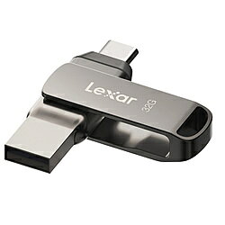 LEXAR USBメモリ JumpDrive D400(Mac/Windows) シルバー LJDD400032G-BNQNJ ［32GB /USB TypeA＋USB TypeC /USB3.2 /回転式］ LJDD400032G-BNQNJ