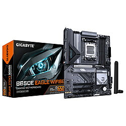 AMD B650チップセット搭載、Ryzen 9000/8000/7000シリーズに対応したATXマザーボードです。8+2+2フェーズ電源、DDR5メモリ、PCIe 5.0、Wi-Fi 6Eなどの機能を搭載し、将来的な拡張性にも優れたモデルです。■AMD Socket AM5：AMD Ryzen 7000 / 8000 / 9000 シリーズ対応■8+2+2 デジタル電源フェーズ設計■Dual Channel DDR5：4 スロット搭載 (EXPO & XMP 対応)■高速ストレージ：1*PCIe 5.0 + 2*PCIe 4.0 M.2 コネクタ■大型ヒートシンク & M.2 Thermal Guard 搭載 : VRM & PCIe 5.0 M.2 SSD 放熱性抜群■EZ-Latch Plus：ボタン式クイックリリース付 PCIe x16 スロット■高速ネットワーク：Wi-Fi 6E 802.11ax & 2.5 GbE 有線 LAN■WIFI EZ-Plug：着脱が容易なプラグ式アンテナ■充実した接続性：DP、HDMI、リア USB 10Gb/s■Smart Fan 6 搭載■Q-Flash Plus 搭載その他I/Oポート詳細［バックパネル端子］1 x DisplayPort1 x HDMI port1 x Q-Flash Plus button4 x USB 2.0/1.1 ports1 x PS/2 keyboard/mouse port2 x USB 3.2 Gen 2 Type-A ports (red)1 x USB Type-C port、with USB 3.2 Gen 1 support1 x RJ-45 port2 x USB 3.2 Gen 1 ports2 x antenna connectors (1T1R)3 x audio jacksLAN［ネットワーク］有線LAN：2.5GbE無線LAN：Wi-Fi 6E、Bluetooth 5.3USB［USB（リア）］1x USB 5Gbps Type-C、2x USB 10Gbps Type-A、2x USB 5Gbps Type-A、4x USB 2.0［USB（フロント）］1x USB 5Gbps Type-C、2x USB 5Gbps Type-A、4x USB USB 2.0仕様1［フォームファクタ］ATX（305 x 244 mm）［チップセット］AMD B650［CPUソケット］Socket AM5［対応CPU］AMD Ryzen 9000/8000/7000 シリーズプロセッサ［電源フェーズ］8+2+2 デジタル電源フェーズ［メモリソケット］4 x DDR5 UDIMM 最大256GB［対応メモリ］DDR5 8200(OC) EXPO / XMP対応［サウンド］7.1ch HD Audio（Realtek Audio CODEC）［対応OS］Windows 11/10 64-bit仕様2［拡張スロット］1x PCIe5.0 x16、1x PCIe4.0 x4、2x PCIe3.0 x1［ストレージ］3x M.2（1x PCIe5.0 x4、1x PCIe4.0 x4、1x PCIe4.0 x2）、4x SATA3［映像出力］1x DisplayPort（1.4）、1x HDMI（2.1）仕様［内部入出力端子］1 x 24-pin ATX main power connector1 x 8-pin ATX 12V power connector1 x 4-pin ATX 12V power connector1 x CPU fan header1 x CPU fan/water cooling pump header3 x system fan headers1 x system fan/water cooling pump header3 x addressable RGB Gen2 LED strip headers1 x RGB LED strip header3 x M.2 Socket 3 connectors4 x SATA 6Gb/s connectors1 x front panel header1 x front panel audio header1 x USB Type-C header、with USB 3.2 Gen 1 support1 x USB 3.2 Gen 1 header2 x USB 2.0/1.1 headers1 x Trusted Platform Module header (For the GC-TPM2.0 SPI V2 module only)1 x reset button1 x reset jumper1 x Clear CMOS jumperAMD B650チップセット搭載、Ryzen 9000/8000/7000シリーズに対応したATXマザーボードです。8+2+2フェーズ電源、DDR5メモリ、PCIe 5.0、Wi-Fi 6Eなどの機能を搭載し、将来的な拡張性にも優れたモデルです。