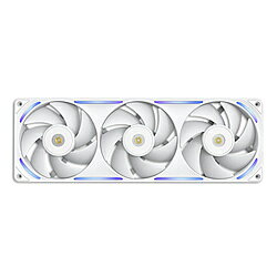 NZXT Performanceファンシリーズ 360mmモデル。LCP構造、最適化されたブレード、ハイブリッドベアリングシステムにより、強力で静かな冷却性能を実現。強化コア、高度なモーター、控えめなRGBライティングが、あらゆるゲーミングPCにパフォーマンスとスタイルをもたらします。■シングルフレーム設計複数のファンを単一のフレームに統合。従来のファンに比べて、多数のネジや複雑なケーブル管理を劇的にシンプル化します。ケース内をすっきり見せるだけでなく、取り付け作業の時間も大幅に短縮可能です。■液晶ポリマー（LCP）構造による高い安定性ファンブレードとフレームに液晶ポリマー（LCP）を採用。温度変化や高速回転に強く、たわみや振動を最小限に抑制します。これにより、過酷な条件下でも安定した空気の流れと高い信頼性を提供します。■革新的なカスタムハイブリッドベアリング磁気浮上スタビライザーと流体動圧軸受（FDB）を組み合わせた最新のベアリングシステムを搭載。摩擦や摩耗を抑えることで、静音性を保ちながら60,000時間の長寿命を実現しました。■最大風量104 CFMを誇る圧倒的な冷却パワー最大3,100 RPMの高速回転に対応し、1個あたり104 CFMの風量と7.53 mmH2Oの静圧を実現。CPUクーラーのラジエーター用としても、ケースの吸排気用としても、最高クラスの冷却効率を発揮します。■控えめで洗練されたRGBライティングとデザインヘアライン加工を施したアルミニウムのアクセントと、各ファンに配置された計32個のLEDによる控えめなライティングが、高級感を演出。NZXT CAMソフトウェアや各社マザーボードソフトで、自由なカスタマイズが可能です。本体サイズ mmW360xD120xH30mm ※120mmファン3個相当本体重量750gファン回転数3100 ±310RPM［30dBA］2300RPM※ファン1個あたりノイズ41.0dBA ※ファン1個あたり風量風量：104.0CFM、静圧：7.53mmH2O［30dBA］風量：75.5CFM、静圧：4.02mmH2O※ファン1個あたり付属品オリジナル8ピン→PWM4ピン＆5V ARGB 変換コネクタケース取付用テーパーネジ x4ラジエーター取付用ミリネジ x4仕様1［定格電圧］12V (ファン) / 5V (RGB)［定格電流］1.60A (ファン) / 0.52A (RGB)［入力電力］21.8W［ベアリング］NZXT 磁気浮上スタビライザー & 流体動圧軸受［寿命］60000時間［電源コネクタ］NZXT 8ピン（独自規格）※汎用3ピン ARGB変換ケーブル付属［ブレード数］7［LED数］32 LED［ケーブル長］1x600mm［材質］液晶ポリマー(LCP)、ゴム、PCB仕様2［対応管理アプリ］NZXT CAM対応　※NZXT独自コネクタ使用時［対応OS］Windows 11/10NZXT Performanceファンシリーズ 360mmモデル。LCP構造、最適化されたブレード、ハイブリッドベアリングシステムにより、強力で静かな冷却性能を実現。強化コア、高度なモーター、控えめなRGBライティングが、あらゆるゲーミングPCにパフォーマンスとスタイルをもたらします。