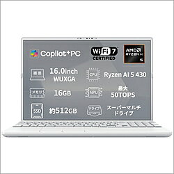 FUJITSU(富士通） ノートパソコン FMV Note A シリーズ A77-L3W(マウス添付 高性能モデル) シルキーホワイト K0AXJR02JF K0AXJR02JF