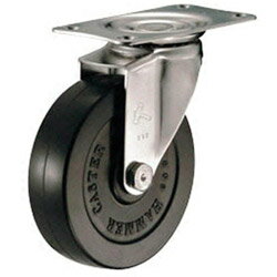 ハンマーキャスターセールス オールステンレス　E型自在　ゴム車100mm　320ER100BAR01 320ER100BAR01