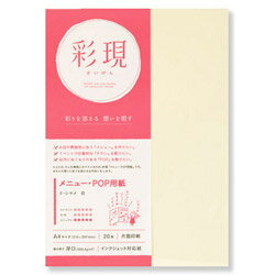 PCM竹尾 1742186 リ・シマメ 白 A4（20） [彩現　メニュー・POP用紙] 1742186