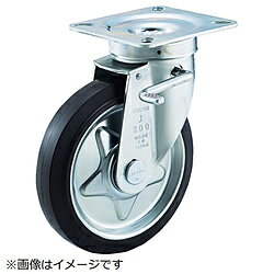 トラスコ中山 TRUSCO αプレス製ゴムキャスター 自在ダブルストッパー付 Φ130 TJB-130C TJB130C