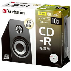 VERBATIMJAPAN 音楽用 CD-R 1-48倍速 700MB 10