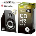 VERBATIMJAPAN 音楽用 CD-R 1-48倍速 700MB 10枚【インクジェットプリンタ対応】 MUR80FP10D1-B MUR80FP10D1B