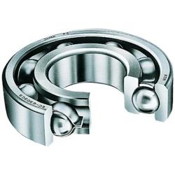 ■内輪・外輪とも軌道は円弧状の深い溝となっており、ラジアル荷重・両方向のアキシアル荷重または合成荷重を受けることができます。■高速回転にも適しています。■最も一般的な開放形深溝玉軸受ベアリングです。■自動車・産業機全般に。内輪・外輪とも軌道は円弧状の深い溝となっており、ラジアル荷重・両方向のアキシアル荷重または合成荷重を受けることができます。
