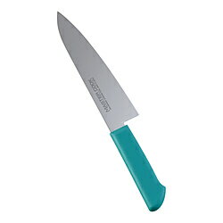 画像はイメージの場合があります。あらかじめご了承ください。衛生管理に便利なカラー包丁、マスターコックシリーズの「牛刀」■包丁の仕様・形状：牛刀（洋刃）型・刃型：両刃・刃渡りサイズ：18cm・ハンドルの色：グリーン■衛生管理に便利な6色　ホワ...