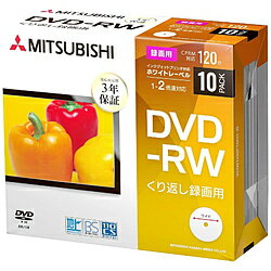 ■ 用途：録画用■ 規格：DVD-RW■ 書き込み速度：1-2倍速■ レーベル面：インクジェットプリンタ対応■ 安心の長期3年保証メディア入数10枚記録容量4.7GB記録回数繰り返し記録時間120分対応倍速1〜2倍速レーベル対応インクジェットプリンター対応ケースタイプ5mmケース仕様1デジタル放送録画は地デジとBSとCS対応ビックカメラグループオリジナル 安心の長期3年保証メディア！