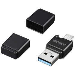 BUFFALO(バッファロー） microB＆USB3.0 microSD専用スマホ向けカードリーダー （ブラック）BSCRM118U3BK BSCRM118U3BK