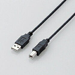 コネクタ形状：USB(A)オス - USB(B)オス 対応機種：USB(Aタイプ)端子を持つパソコン及びUSB(Bタイプ)端子を持つ機器 ケーブル長：2.0m 規格：USB2.0規格(HI-SPEEDモード)認証 対応転送速度：480Mbps(最大) プラグメッキ仕様：金メッキピン 2重シールド：○ ツイストペアケーブル(通信線)：○ カラー：ブラック 環境配慮事項：EU RoHS指令準拠ケーブル長2.0m仕様1■コネクター形状：USB(A)オス - USB(B)オス■対応機種：USB(Aタイプ)端子を持つパソコン及びUSB(Bタイプ)端子を持つ機器■ケーブル長：2.0m■規格：USB2.0規格(HI-SPEEDモード)認証■対応転送速度：480Mbps(最大)■プラグメッキ仕様：金メッキピン■2重シールド：○■ツイストペアケーブル(通信線)：○■カラー：ブラック■環境配慮事項：EU RoHS指令準拠(10物質)USB[A]のインターフェイスを持つパソコンやUSBハブに、USB[B]のインターフェイスを持つプリンタや外付けハードディスクドライブなどの周辺機器を接続できる、USB2.0ケーブルです