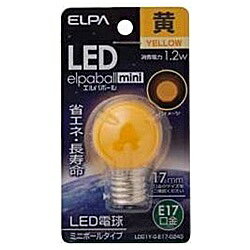 ELPA LED電球 「ミニボールG30形」（黄色・口金E17）　LDG1Y-G-E17-G243 LDG1YGE17...