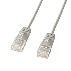 SANWA SUPPLY(サンワサプライ) KB-SL6-10(カテゴリ6 ストレート 極細LANケーブル/ライトグレー/10m) KBSL610