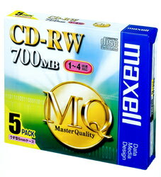 maxell CDRW80MQ.S1P5S　1〜4倍速対応　データ用CD-RWメディア（700MB・5枚入） CDRW80MQS1P5S