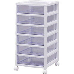 アイリスオーヤマ IRIS スーパークリアチェスト ホワイト／クリアブルー 6段タイプ SCE-600-BL SCE600BL