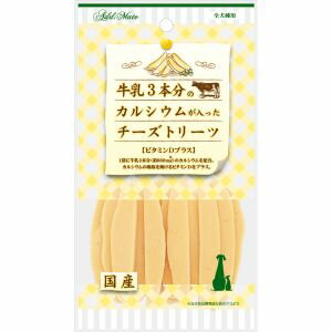 ・チーズが大好きな愛犬へ。・1袋に牛乳3本分のカルシウムが入ったトリーツは、カルシウムの吸収を助けるビタミンDもプラスしてさらに健康に!【原材料】全卵、でんぷん類、チーズ、小麦粉、鶏ササミ、還元水飴、植物性油脂、食塩、加工でんぷん、グリセリン、炭酸Ca、プロピレングリコール、カゼインNa、保存料(ソルビン酸K)、リン酸塩(Na)、酸化防止剤(V.E)、香料、pH調整剤、ビタミン類(A、D)【保証成分】粗たん白質7.5%以上、粗脂肪5.0%以上、粗繊維0.1%以下、粗灰分7.5%以下、水分32.0%以下、ナトリウム0.9g以下カルシウム1.32%以上、ビタミンD305IU以上【エネルギー】293kcal/100g【賞味期限（製造日から。メーカー保管期間含む）】1年【原産国または製造地】日本【諸注意】本商品は犬用で、間食用です。主食として与えないでください。犬の食べ方や習性によっては、のどに詰まらせることがありますので必ず観察しながらお与えください。幼児・子供・ペットのふれない所に保管してください。【広告文責】ハーマンズ株式会社03-3526-5222【製造販売元】ペティオ【商品区分】犬用スナックペットフード(食品)賞味(消費)期限について最新の賞味(消費)期限でのお届けが出来るように、ご注文分を都度メーカーや問屋から最新在庫を取寄せし出荷しています。賞味(消費)期限のお問い合わせや指定はこのような都合上お受け致しかねております。また商品によってはメーカーにより期限の設定が無い場合がございます。