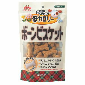 ・体重が気になる愛犬や運動量の少ない愛犬に配慮したビスケットです。(森乳ミルクビスケット対比:約15%減)消化吸収のよい乳性カルシウムが配合されています。・軟骨部分に多く含まれるムコ多糖類の生成に重要な成分であるグルコサミンを配合しています。・ビフィズス菌の増殖を促し愛犬のおなかの健康を保つのに役立つミルクオリゴ糖を配合を配合しています。・腸管内の臭いを吸着し便臭をやわらげるユッカ抽出物を配合しています。・でんぷん由来の食物繊維でおなかの健康を保つのに役立つ難消化性デキストリンを配合しています。【原材料】小麦粉、蔗糖、コーン、全卵、食物繊維(難消化性デキストリン)、大豆粉、カゼインカルシウム、動物性脂肪(豚、牛)、米糠、小麦ふすま、フィッシュミール(鮪)、重炭酸アンモニウム、脱脂粉乳、食塩、ビール酵母、グルコサミン、ミルクオリゴ糖、ビタミン(A、D)、甘味料(ステビア)、ユッカ抽出物【保証成分】たんぱく質17.0%以上、脂質7.0%以上、粗繊維1.5%以下、灰分4.0%以下、水分8.0%以下【エネルギー】310kcal/100g(1個当り約6kcal)【給与方法】小型犬(10kg)・・・5個以内中型犬(20kg)・・・9個以内・1日2〜3回に分けてお与えください。【賞味期限（製造日から。メーカー保管期間含む）】18ヶ月【原産国または製造地】日本【広告文責】ハーマンズ株式会社03-3526-5222【製造販売元】森乳サンワールド【商品区分】犬用スナックペットフード(食品)賞味(消費)期限について最新の賞味(消費)期限でのお届けが出来るように、ご注文分を都度メーカーや問屋から最新在庫を取寄せし出荷しています。賞味(消費)期限のお問い合わせや指定はこのような都合上お受け致しかねております。また商品によってはメーカーにより期限の設定が無い場合がございます。