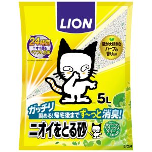 【ライオン商事 LION PET】ライオン ニオイをとる砂 リラックスグリーンの香り 5L