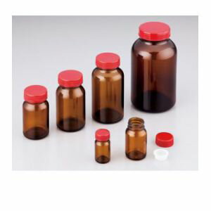【上園容器】規格瓶(広口) 茶褐色 24mL 2-4999-02 2