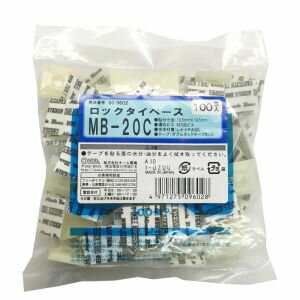 【オーム電機 OHM】オーム電機 ロックタイベース MB-20 クリア 100個入 00-9602 MB-20C(Z)