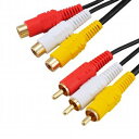 【オーム電機 OHM】オーム電機 ビデオ延長コード ピンプラグ×3-ピンジャック×3 2m 01-5130 VIS-C20R3J-K(2)