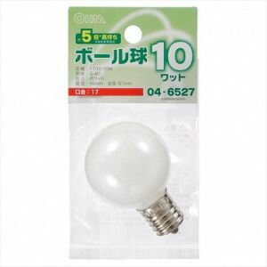 【オーム電機 OHM】オーム電機 ボール球 G40型 E17/10W ホワイト 04-6527 LB-G4710-WLL 【オーム電機 OHM】オーム電機 ボール球 G40型 E17/10W ホワイト 04-6527 LB-G4710-WLL