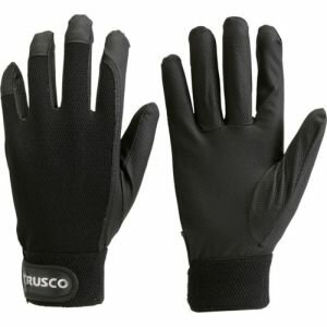 【トラスコ TRUSCO】トラスコ TPUM-B-L PU薄手手袋エンボス加工 ブラック Lサイズ TRUSCO