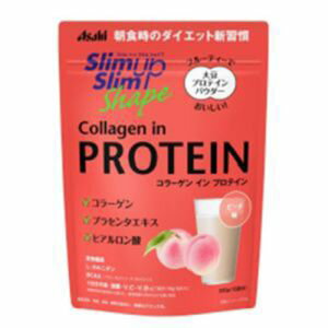 【お召し上がり方】●グラスに100ml〜150mlの水または牛乳、豆乳を注ぎ、大さじすりきり2杯(約15g)を混ぜてお飲みください。※時間が経つと粉が沈殿しますので、よくかき混ぜてお早めにお飲みください。※量はお好みに応じて調整してください。【アレルギー表示】●大豆●もも●ゼラチン【栄養成分表示(1回分(15g)当たり)】●栄養成分:エネルギー/50kcal、たんぱく質/7.5g、脂質/0.42g、炭水化物/5.3g(糖質/3.9g、食物繊維/1.4g)、食塩相当量/0.22g、ビタミンB12/3.3μg、ビタミンC/100mg、葉酸/331μg、鉄/7.7mg、L-カルニチン/2.5mg、コラーゲン(製造時配合)/1500mg、バリン(製造時配合)/1.8mg、ロイシン(製造時配合)/3.6mg、イソロイシン(製造時配合)/1.8mg、ヒアルロン酸(製造時配合)/5mg、プラセンタエキス末(製造時配合)/10.5mg(エキス換算/300mg)●原材料:大豆蛋白(国内製造)、砂糖、豚コラーゲンペプチド(ゼラチンを含む)、水溶性食物繊維、ピーチ果汁粉末、豚プラセンタエキス末、植物油脂、L-カルニチンL-酒石酸塩/トレハロース、V.C、乳化剤、糊料(増粘多糖類)、ピロリン酸第二鉄、香料、甘味料(ステビア・アセスルファムK・スクラロース・ラカンカ)、ベニコウジ色素、ヒアルロン酸、ロイシン、バリン、イソロイシン、葉酸、V.B12【使用上の注意】●カロリー制限によるダイエットは、ご使用される方の体質や、健康状態によっては体調を崩される場合があります。●本品は1食分に必要な全ての栄養素を含むものではありません。●妊娠・授乳中の方は、本品のご使用をお控えください。●薬を服用中の方、現在治療を受けている方は医師にご相談ください。●食物アレルギーの認められる方はパッケージの原材料表記をご確認の上、ご使用ください。●体質や体調によりまれにおなかがゆるくなるなど、身体に合わない場合があります。その場合は使用を中止してください。●小児の手の届かないところに置いてください。●開封後はチャックをしっかり閉め、お早めにお召し上がりください。●水や牛乳、豆乳に混ぜたとき、沈殿、だまができることがありますが、品質上問題ありません。●シェイカーを使用する場合は、常温又は冷たい飲み物でお作りください。【広告文責】ハーマンズ株式会社03-3526-5222【製造販売元】アサヒグループ食品【生産国】日本【商品区分】食品