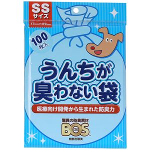 ・お得で便利な100枚入り!・うんちの後も臭いを気にせずお散歩できる。車内でも快適!・袋に入れて、結んでゴミ箱に捨てるだけ!・トイレに流さないから水が節約できる!(1回あたり約13L)※一般家庭用トイレの場合【材質】ポリエチレン他【1枚当たりのサイズ】17cm×27cm【原産国または製造地】日本【諸注意】・窒息などの危険がありますので、子供の手の届かない所に保管してください。・突起物などにひっかかりますと、材質上破れることがありますのでご注意ください。・火や高温になるもののそばに置かないでください。・本来の使い方以外には使用しないでください。【広告文責】ハーマンズ株式会社03-3526-5222【製造販売元】クリロン化成 株式会社【商品区分】ペット用品