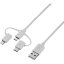 ڥ쥳 ELECOMۥ쥳 MPA-AMBLCAD12WH ޡȥեUSB֥/3in1/microUSB+Type-C+Lightning/1.2m/ۥ磻