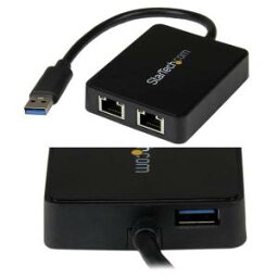 【スターテックドットコム StarTech.com】スターテック USB32000SPT USB 3.0-2ポートGigabit Ethernet LANアダプタ ブラック