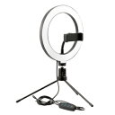 【グリーンハウス GreenHouse】グリーンハウス GH-CSL72C-BK スマホ用USBリングライト 72球 直径20cm