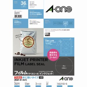 【エーワン Aone】エーワン 28291 ラベルシール インクジェット用 12面 60mmφ