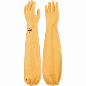 【ショーワグローブ SHOWA】ショーワグローブ 774 腕カバー付手袋 ニトローブ TYPE-R65 イエロー Mサイズ NO.774YE-M