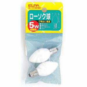 【朝日電器 エルパ ELPA】エルパ G-11H W ローソク球白 ELPA 朝日電器